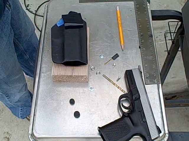 custom kydex holster marking the drill holes