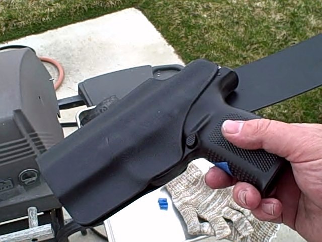 custome kydex holster final stage of holster cleanup